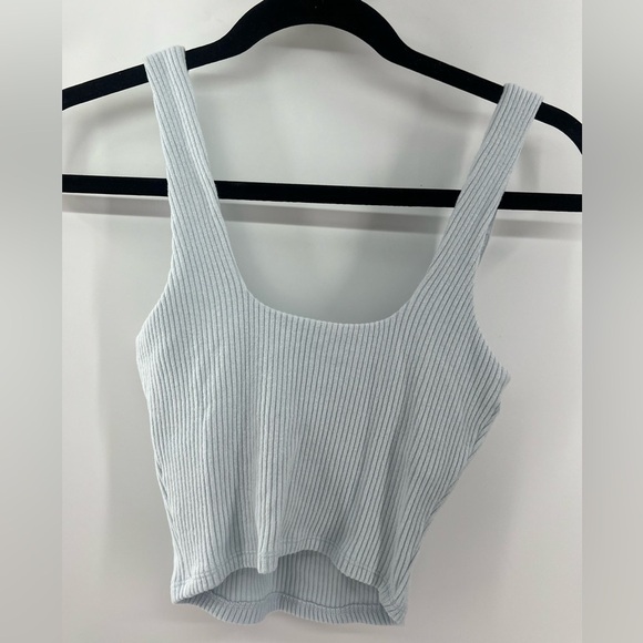 NWT Abercrombie and Fitch baby blue ribbed square neck sweater tank top size XS - Picture 2 of 6